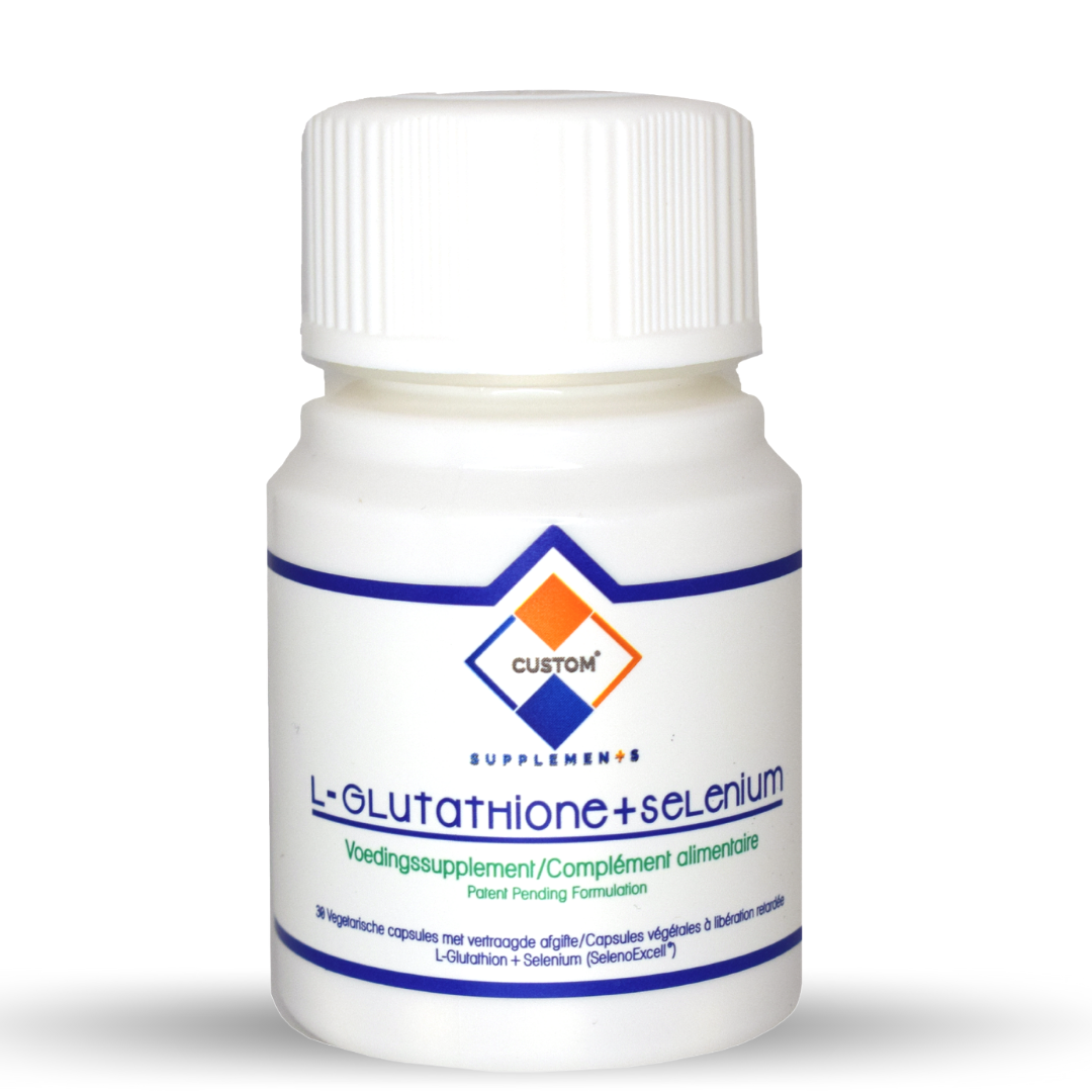 Custom Supplements® 500 mg L-Glutathione+10 mcg Selenium Enterische Capsule (30 Capsules)