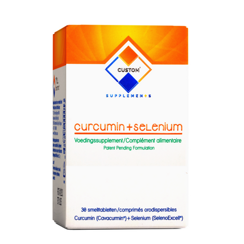 Custom Supplements® 37.5 mg Curcumine+10 mcg Sélénium Comprimés Orodispersibles (30 Comprimés)